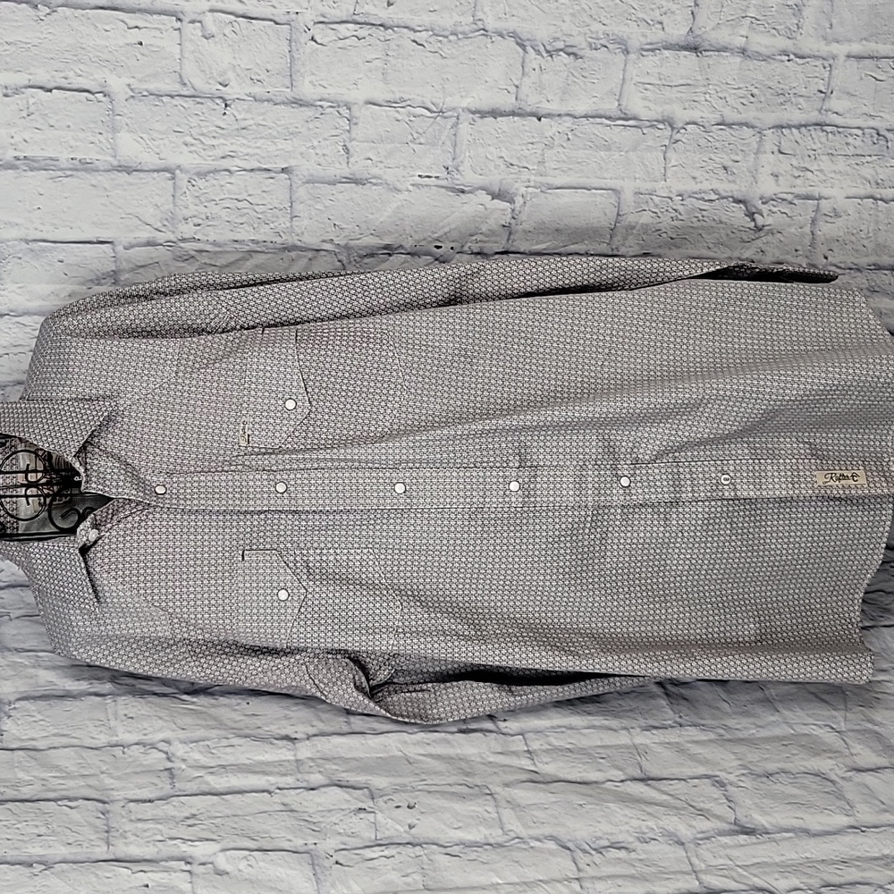 Rafter‎ C Geometric Western Pearl Snap Button Up Shirt 2XLT NWOT